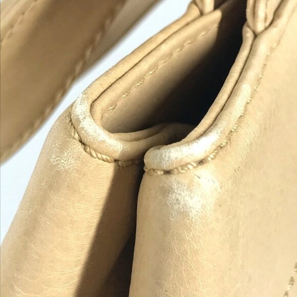 CHANEL Turnlock CC CC Mark Bag Tote Bag Hand Bag Leather Beige - Picture 9 of 16